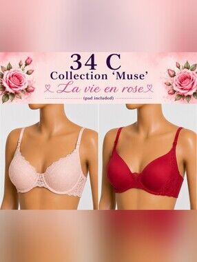 2 Mastectomy Bra 34C New